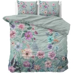 Dreamhouse Dekbedovertrek Flore Blauw - Tweepersoons 200 x 200/220 cm + 2 kussenslopen
