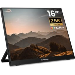 Portable Monitor 16 Inch 2.5K - Ultralicht en Superdun Draagbaar Extra Scherm voor Laptop- USB-C & HDMI - Plug & Play - Remodius®