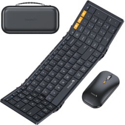 Remodius ProtoArc Opvouwbaar Bluetooth Toetsenbord en Muis - Full-Size - Draadloos - Voor Laptop, Tablet, iPad, Smartphone, Windows, Android & iOS - Zwart, Black