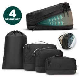 Compression Packing Cubes Set - Reisset van 4 stuks - YKK ritsen - Waterdichte Dual Compartments - Gerecycled en Duurzaam - Remodius®