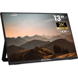 Portable Monitor - 13 Inch 2K - Ultralicht en Superdun - Draagbare Monitor voor Laptop - usb-c, Mini HDMI - Tweede Scherm - Plug & Play - Remodius®