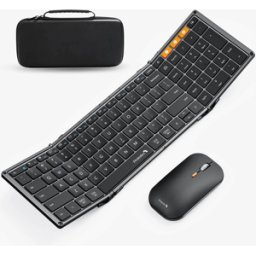Remodius ProtoArc Opvouwbaar Bluetooth Toetsenbord en Muis - Full-Size - Draadloos - Voor Laptop, Tablet, iPad, Smartphone, Windows, Android & iOS - Zwart, Space Grey