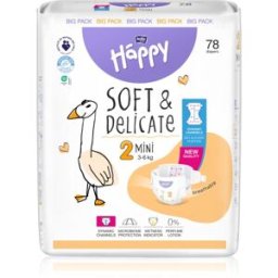 BELLA Baby Happy Soft&Delicate wegwerpluiers met kanaaltjes Mini 3-6 kg 78 st