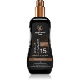 Australian Gold Spray Gel Sunscreen With Instant Bronzer Bronzing Spray SPF 15 237 ml