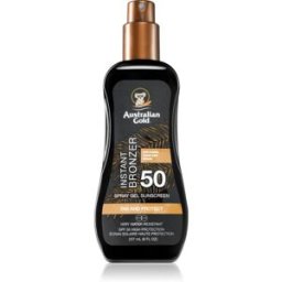Australian Gold Spray Gel Sunscreen With Instant Bronzer Bronzing Spray SPF 50 237 ml