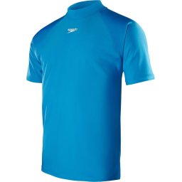 Speedo - Maat XL - Short Sleeve Swim Tee Heren - Blauw / Wit