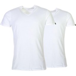 PUMA - Maat M Basic Heren t-shirt V-Neck 2-pack - Wit