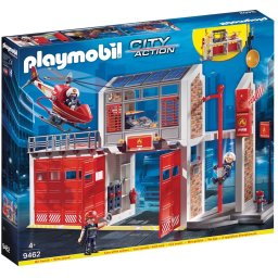 PLAYMOBIL City Action Grote brandweerkazerne met helicopter - 9462