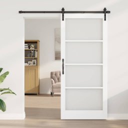 vidaXL Schuifdeur ORKDAL Wit en zwart 93 x 211 cm