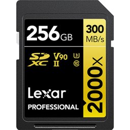 Lexar SD Pro Gold Series UHS-II 2000x - Lezen 300MB/s, Schrijven 260MB/s - V90