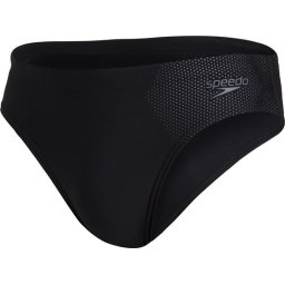 Speedo - Maat 5/M - Tech Placement 7cm Zwembroek Heren - Zwart Grijs