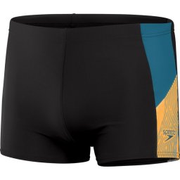 Speedo - Maat 7/XL - Dive Aquashort Zwart/Blauw Heren Sportzwembroek