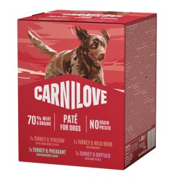 8x 300g Carnilove Dog in Paté Pouches 8 x 300 g Kalkoen-mix (4 varianten) Natvoer voor honden