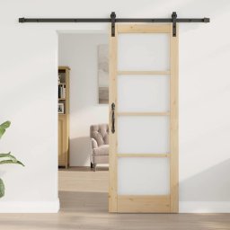 vidaXL Schuifdeur ORKDAL Natuurlijk en Zwart 73,5 x 198,5 cm