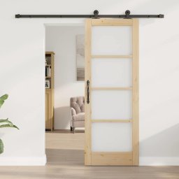 vidaXL Schuifdeur ORKDAL 73,5 x 198,5 cm Massief grenenhout en glas