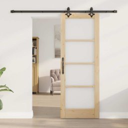 vidaXL Schuifdeur ORKDAL 73,5 x 198,5 cm Massief grenenhout en glas