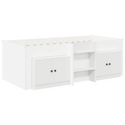 vidaXL Loft Bed Frame met Kast met opslag 3 st Wit Bewerkt hout