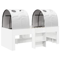 vidaXL Bed met Tunnel 3 st Wit Bewerkt hout