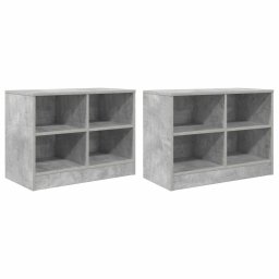vidaXL Bed kast 2 pcs Betongrijs 66 x 33 x 48 cm Bewerkt hout