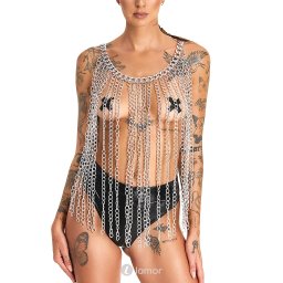 * Bad Kitty Zilveren body ketting verstelbaar unisex, BK0782130