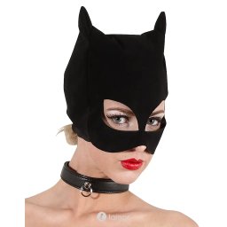 * Bad Kitty Zwarte cat masker met oren nubuck look, BK2490242