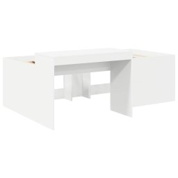 vidaXL Hoge Bed Frame met Bureau voor Kinderen Wit 90 x 200 cm