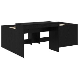 vidaXL Hoge Bed Frame met Bureau voor Kinderen Zwart 90 x 200 cm