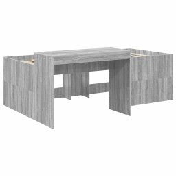 vidaXL Hoge Bed Frame met Bureau voor Kinderen Grijs Sonoma