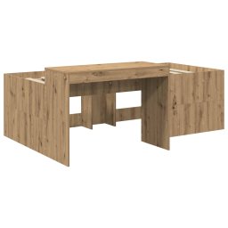 vidaXL Hoge Bed Frame met Bureau voor Kinderen Artisanaal eiken