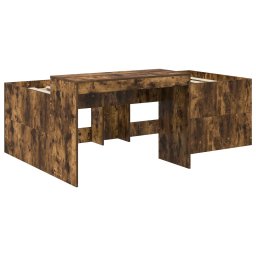 vidaXL Hoge Bed Frame met Bureau voor Kinderen Gerookt eiken