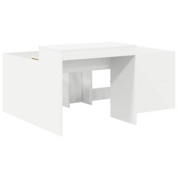 vidaXL Hoge Bed Frame met Bureau voor Kinderen Wit 80 x 160 cm