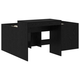 vidaXL Hoge Bed Frame met Bureau voor Kinderen Zwart 80 x 160 cm