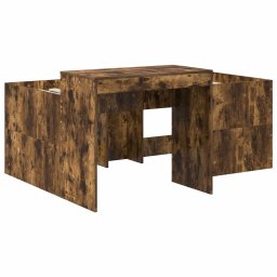 vidaXL Hoge Bed Frame met Bureau voor Kinderen Gerookt eiken