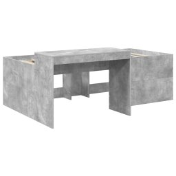 vidaXL Hoge Bed Frame met Bureau voor Kinderen Betongrijs 75 x 190 cm