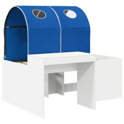 vidaXL Bed met Tunnel 3 st Wit en Blauw Bewerkt hout