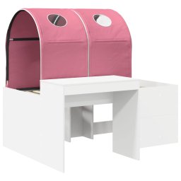 vidaXL Bed met Tunnel 3 st Wit en Roze Bewerkt hout