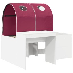 vidaXL Bed met Tunnel 3 st Wit en Rood Bewerkt hout