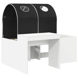 vidaXL Bed met Tunnel 3 st Wit en zwart Bewerkt hout