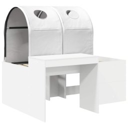 vidaXL Bed met Tunnel 3 st Wit Bewerkt hout