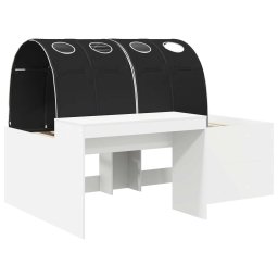vidaXL Bed met Tunnel 4 st Wit en zwart Bewerkt hout