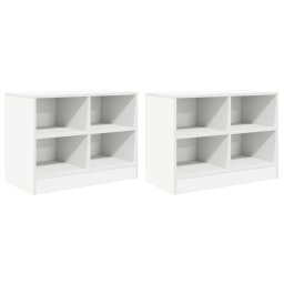 vidaXL Bed kast met plank 2 pcs Wit 66 x 33 x 48 cm Bewerkt hout