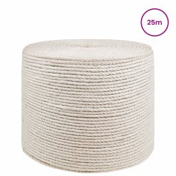 vidaXL Jute Touw 6 mm Wit 100% Tossa jute
