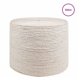 vidaXL Jute Touw 6 mm Wit 100% Tossa jute