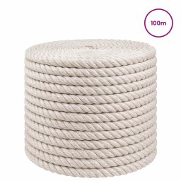 vidaXL Jute Touw 10 mm Wit 100% Tossa jute