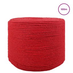 vidaXL Katoen Touw 10 st 2 mm 100 m Rood 100% Katoen