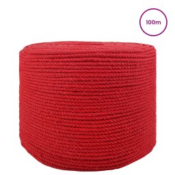 vidaXL Katoenen Touw 8 mm 100 m Rood 100% Katoen