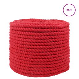 vidaXL Katoenen Touw 14 mm 25 m Rood 100% Katoen