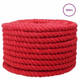 vidaXL Katoenen Touw 20 mm 100 m Rood 100% Katoen