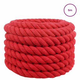 vidaXL Katoenen Touw 60 mm 5 m Rood 100% Katoen