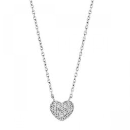 TI SENTO Dames Ketting - 925 zilver - Zirconia wit - Maat 42 - 3899ZI
